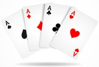 Poker cards with 4 aces